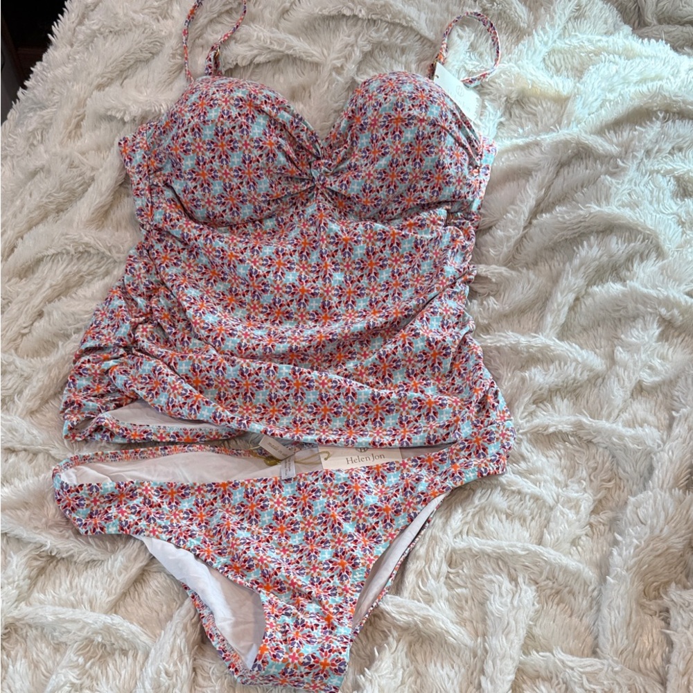 NWT Helen Jon Multicolor Floral Swimsuit